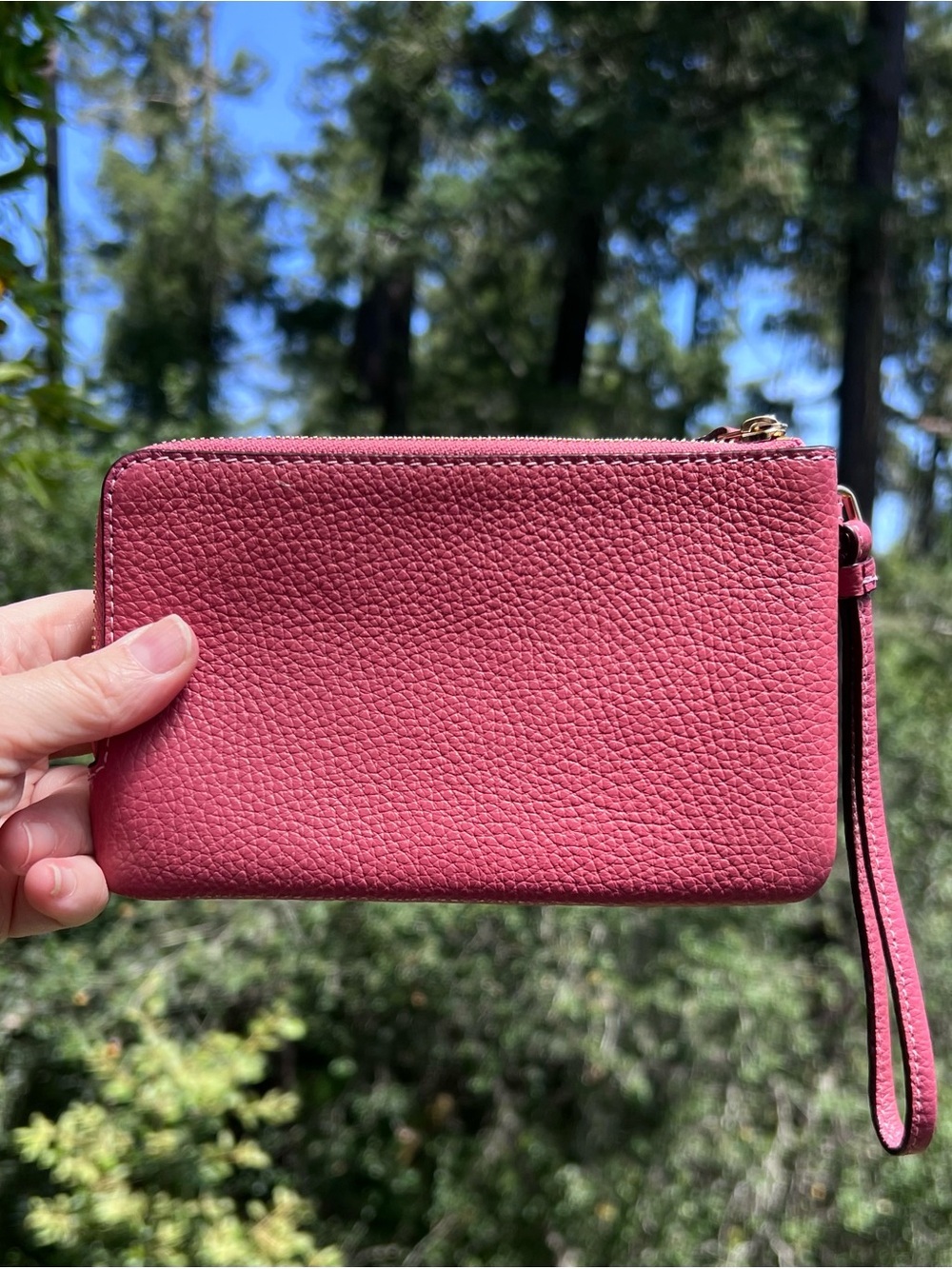 COACH Double Corner Zip Wristlet Wallet Pebbled Leather AUTHENTIC NWT - Picture 2 of 11